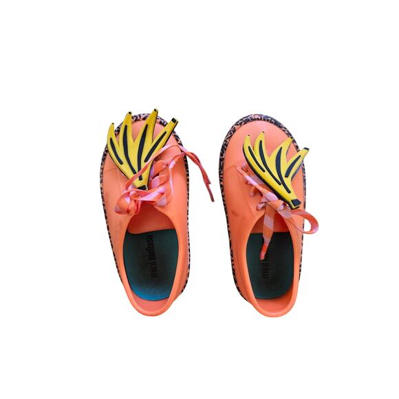 Mini Melissa Fabula Street Sneakers Jelly Shoe Salmon Pink Banana Size 7 Toddler - Picture 7 of 8